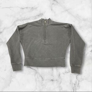 Talentless Scott Disick Womens Cropped Top 1/4 Zip Size S - Gray